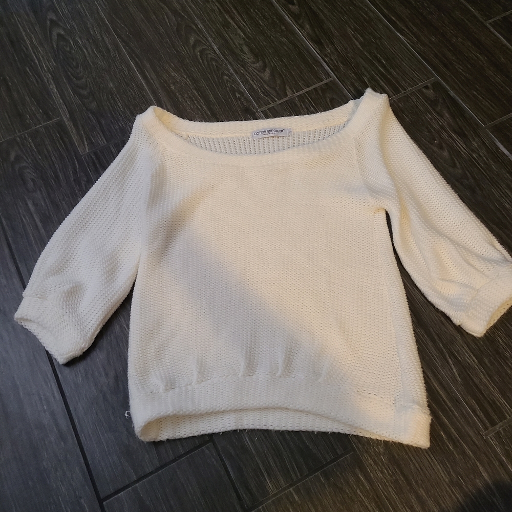 Cotton Emporium Knit Cream Sweater S